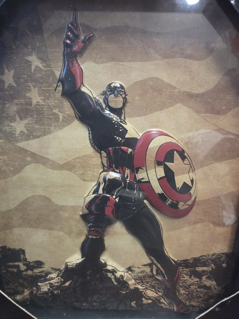 Marvel Captain America Wall Art in Red, Black & Gold